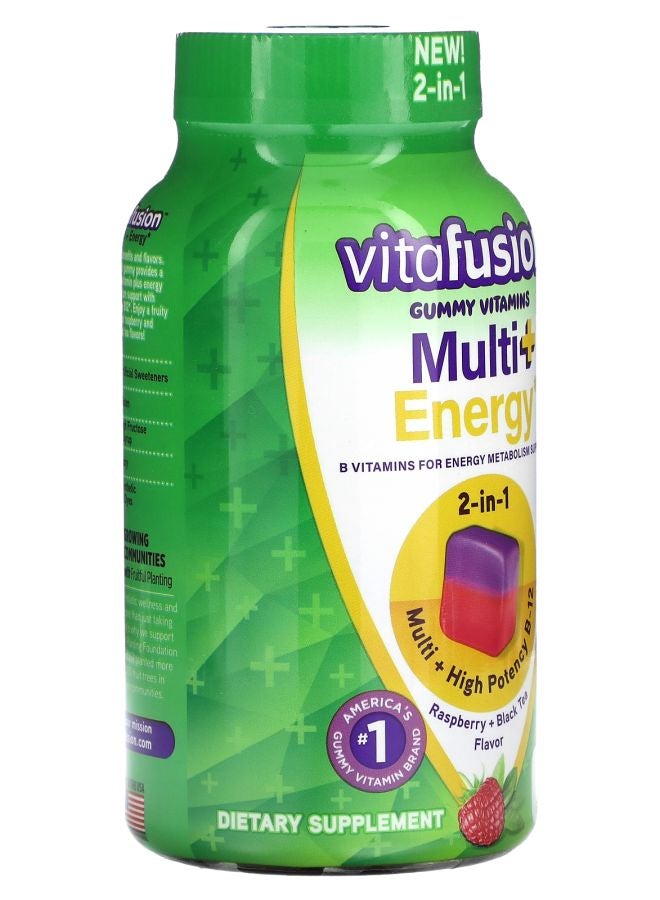 Vitafusion Multi+Energy Raspberry + Black Tea 90 Gummies - Image 2