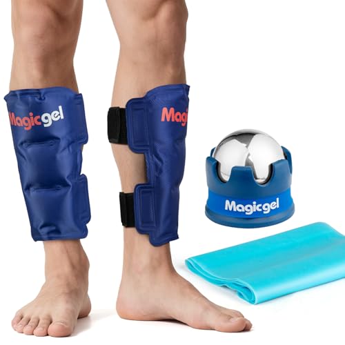 Magic Gel Shin Splint Relief: Hot & Cold Packs, Cryoball & Stretch Bands for Shin Splints | Hot & Cold Therapy for Leg Pain Relief | by Magic Gel - Image 1