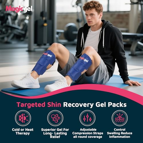 Magic Gel Shin Splint Relief: Hot & Cold Packs, Cryoball & Stretch Bands for Shin Splints | Hot & Cold Therapy for Leg Pain Relief | by Magic Gel - Image 5