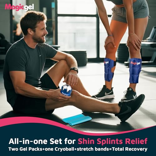 Magic Gel Shin Splint Relief: Hot & Cold Packs, Cryoball & Stretch Bands for Shin Splints | Hot & Cold Therapy for Leg Pain Relief | by Magic Gel - Image 2