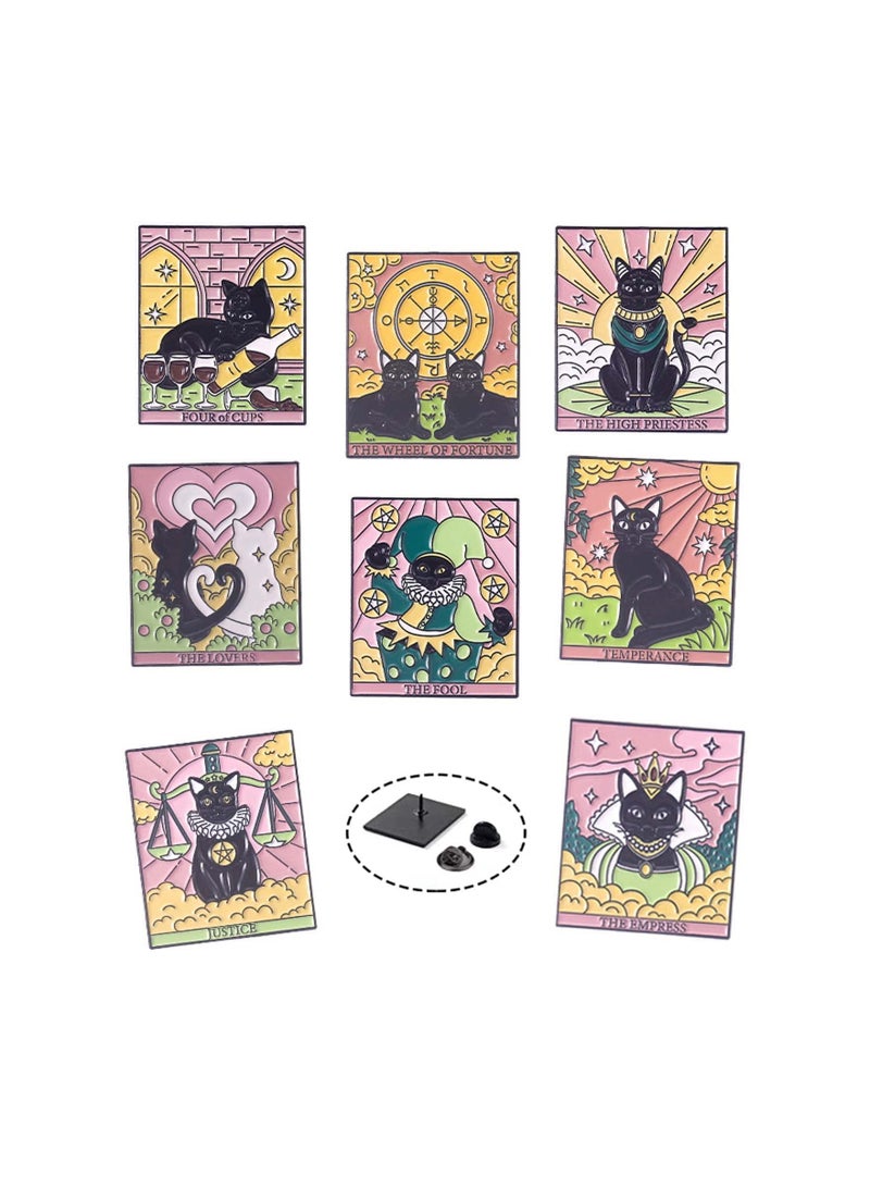 Zikra Fashion Cartoon Daily Life Decor Enamel Brooch Pins Set for Women's Clothing Decorate,8 Pcs - Image 1