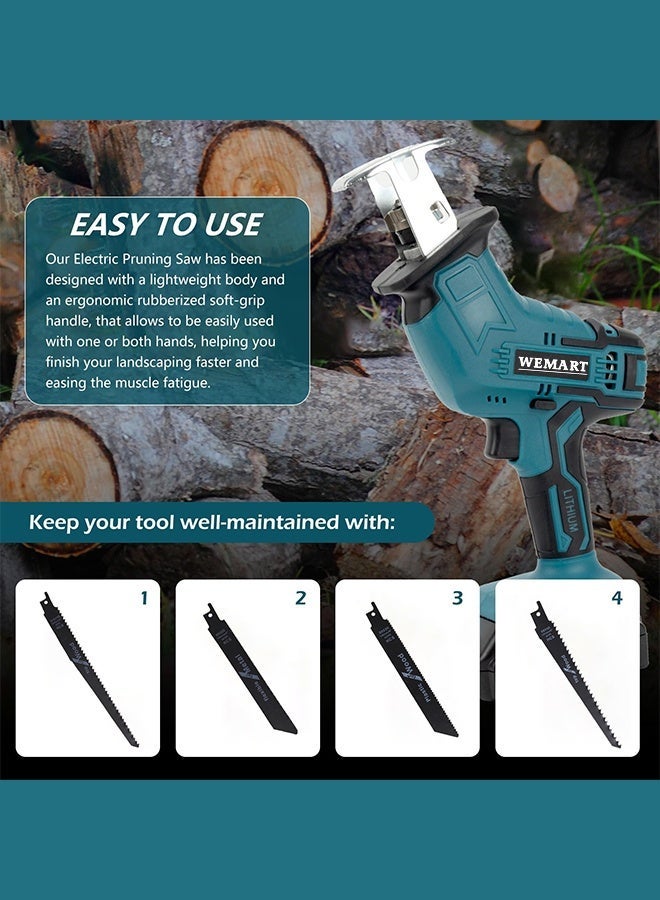 WEMART Reciprocating Saw,24V Power Tool Cordless Reciprocating Saw Combo Set,0-3000r/min,with 2 Batteries and a Charger,36 Saw Blades,for Cutting Wood/Metal/PVC Pipes,Tools - Image 2