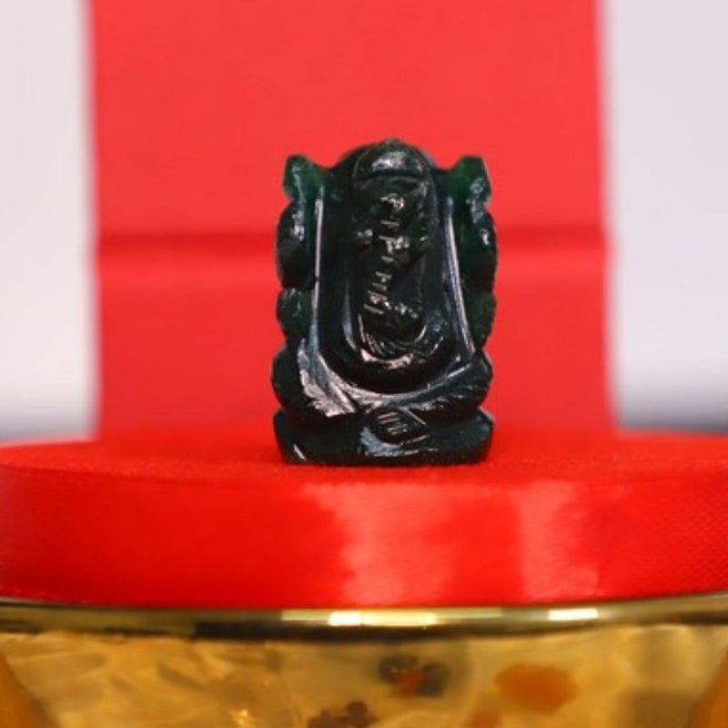 Crystal Divine Green Jade Crystal Pocket Ganesha Idol Items Decorative Items Lord Ganesha Figurine Vastu Items Small Statue Good Luck Fengshui Small Ganesh Murti Fantasy 15 Mm 15 Mm - Image 2