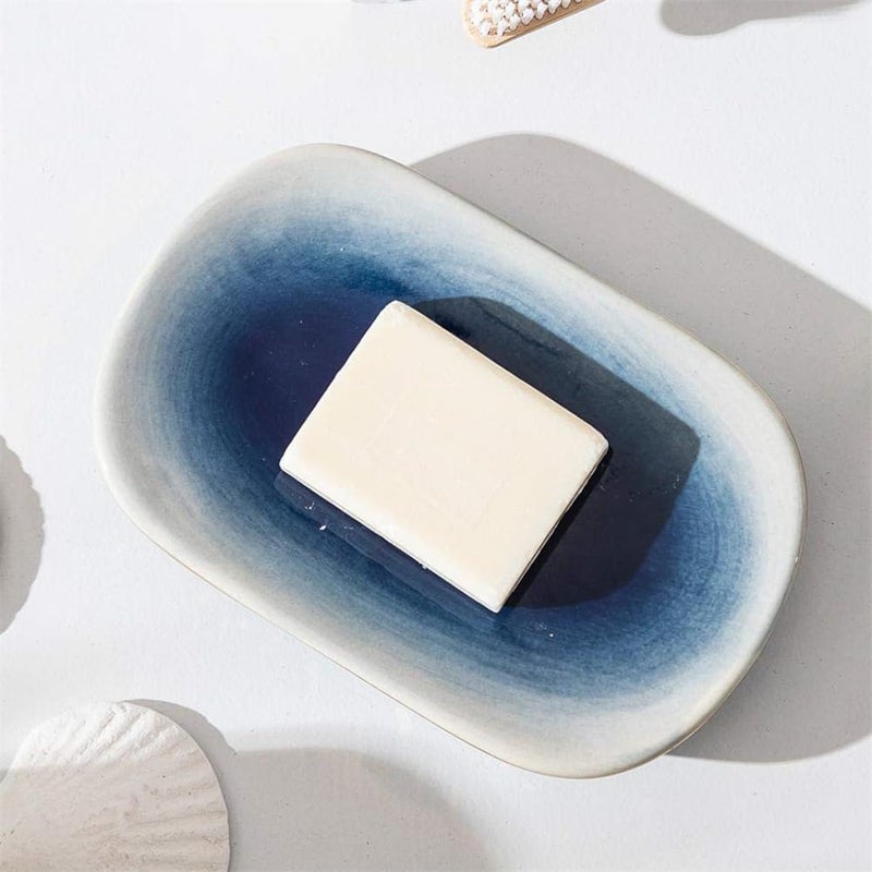 طقم ملحقات الحمام من السيراميك الرخامي، ديكور منزلي مع موزع صابون، حامل فرشاة أسنان، كوب، وصحن صابون، 4 قطع - Image 5
