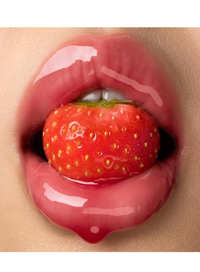 GISOU Honey Infused Lip Oil Strawberry Sorbet - Sheer Pinky Red,  8 ml - Image 4