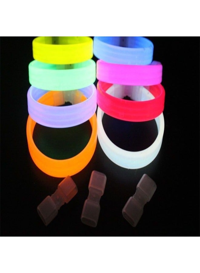 Fluorescent Bracelet Triple Fluorescent Bracelet Flat Fluorescent Bracelet Concert Cheer Props Direct Sales-Color:Pink  - Image 3