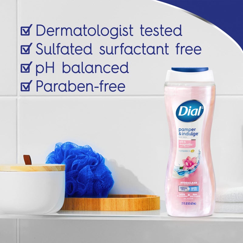 Dial Body Wash, Pamper & Indulge, Silk & Magnolia, 32 fl oz (Pack of 2) - Image 4