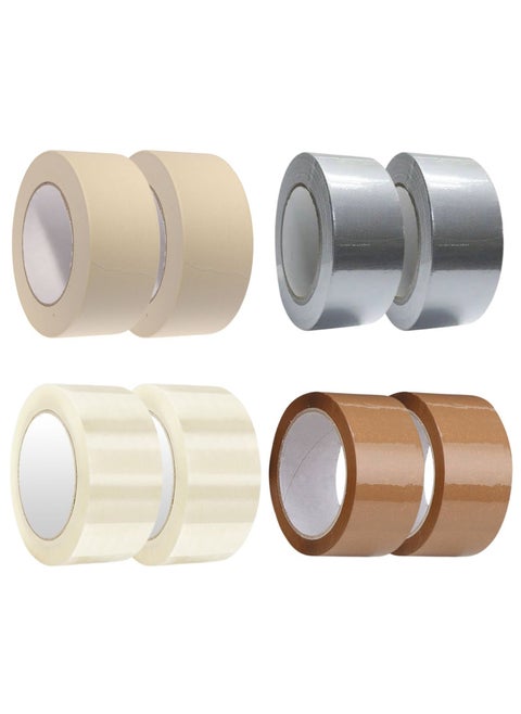 Home Smart Packing Tape Bundle Pack of 8 Pcs Heavy Duty Extra Sticky Packing Tape for Cotton Delivery Packing and Multi-Purpose Use in Home and Offices