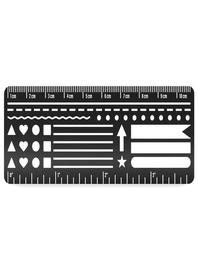 Sunsella Stainless Steel Pocket Journaling Card - Bullet Point Stencils, Planner Stencils, Calendar Stencil & Habit Tracker - Unique Shapes Journal Ruler & Bookmark for A5 Planners & Journaling Supplies - Image 1