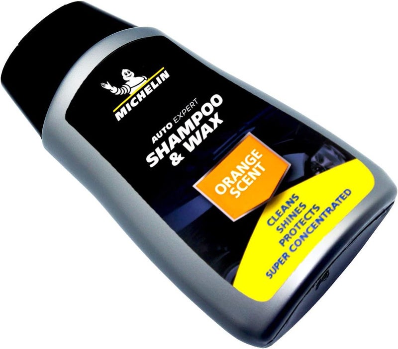 Michelin 32217 Car Wash Shampoo & Wax | Super Concentrated 2-in-1 Formula | Cleans Dirt | High-Gloss Shine | UV Protection Shield | Orange Scent Car Care | Eco-Friendly Biodegradable Solution 250ml - Image 2