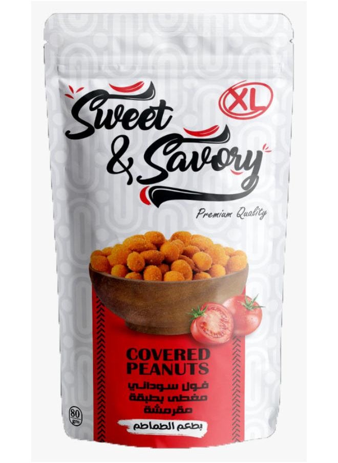 Sweet & Savory Covered Peanut With Tomatoes Flavour - 80 Gram 