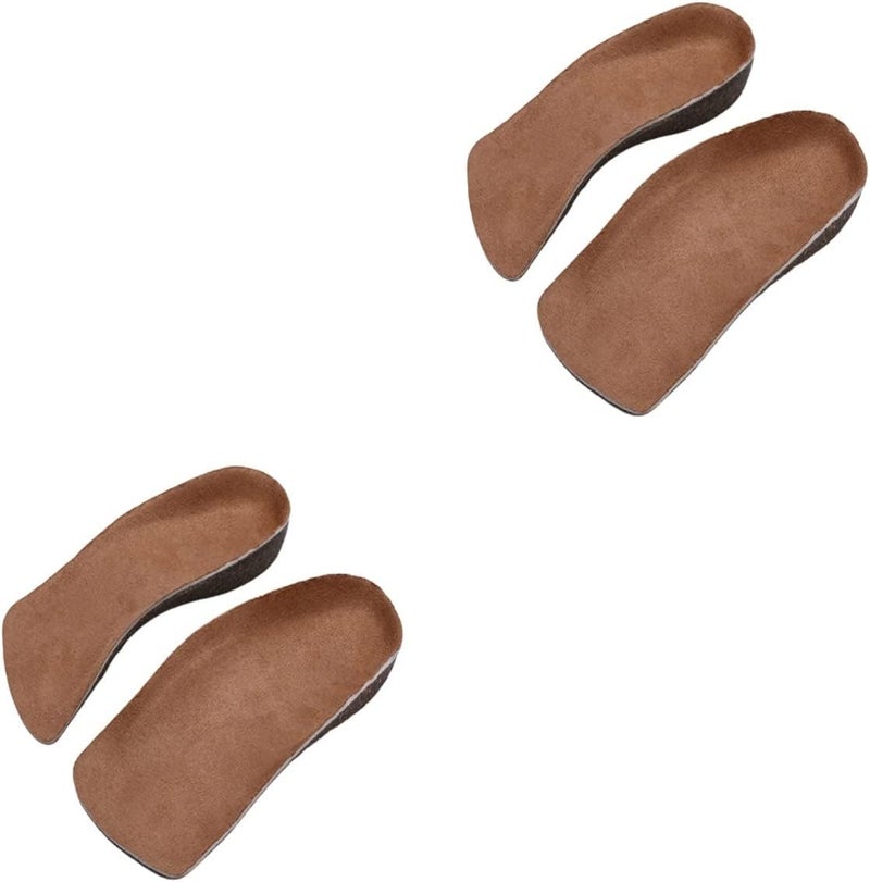 cheekyglo 2 Pairs Relieve Elastic Half Women Shoe Lift Leisure Pain Cushioning Pads Inserts Cork Plantar Supports High **cm Feet Arch Insoles Absorb Absorbent Adults Heel Foot Insert - Image 1