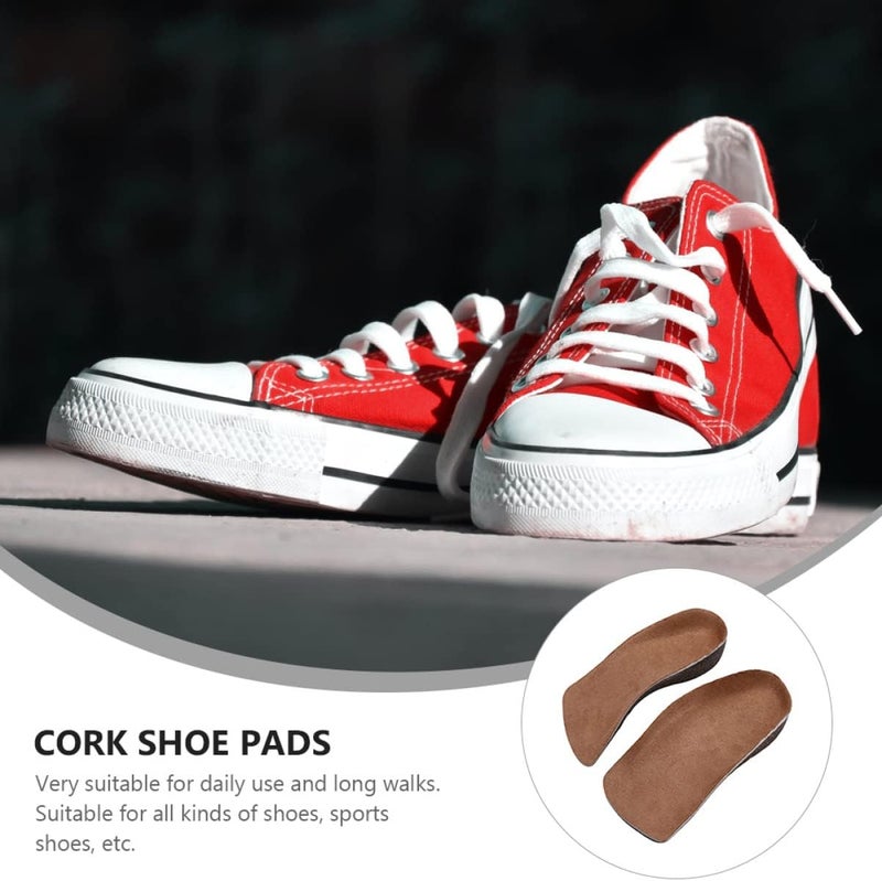 cheekyglo 2 Pairs Relieve Elastic Half Women Shoe Lift Leisure Pain Cushioning Pads Inserts Cork Plantar Supports High **cm Feet Arch Insoles Absorb Absorbent Adults Heel Foot Insert - Image 3