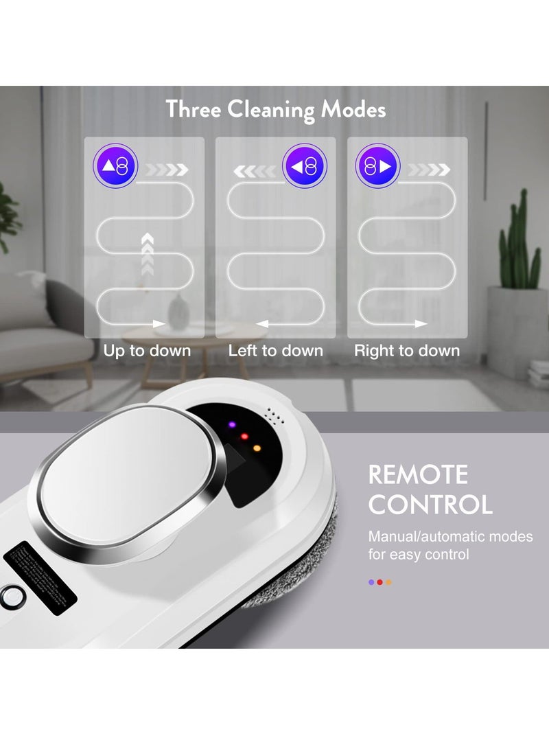 روبوت تنظيف النوافذ الذكي - شفط قوي 5600 باسكال، جهاز تحكم عن بعد - ينظف النوافذ والبلاط والأبواب الزجاجية - Image 3