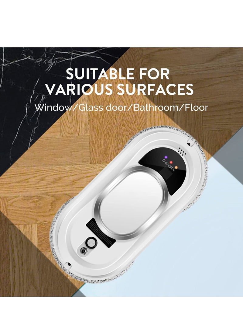 روبوت تنظيف النوافذ الذكي - شفط قوي 5600 باسكال، جهاز تحكم عن بعد - ينظف النوافذ والبلاط والأبواب الزجاجية - Image 5