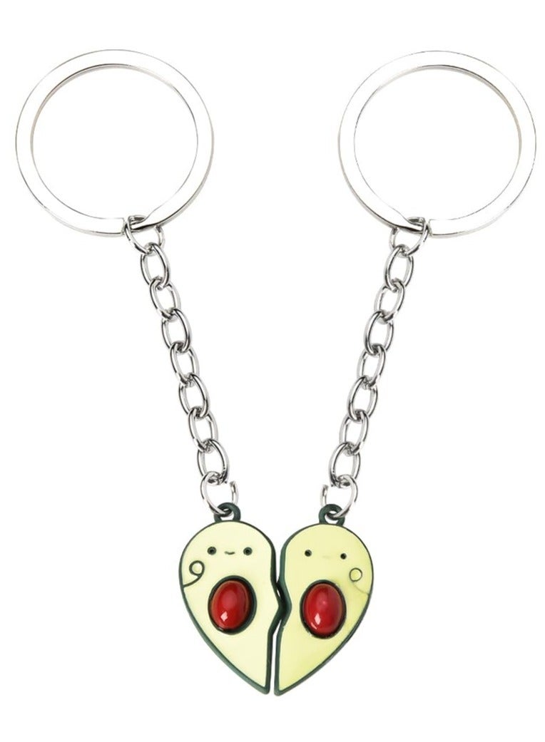 SOLARAE Friendship Keychian Gift for Best Friend Bff Couples Avocado Hamburg Keychain for Husband Wife Gifts - Image 1