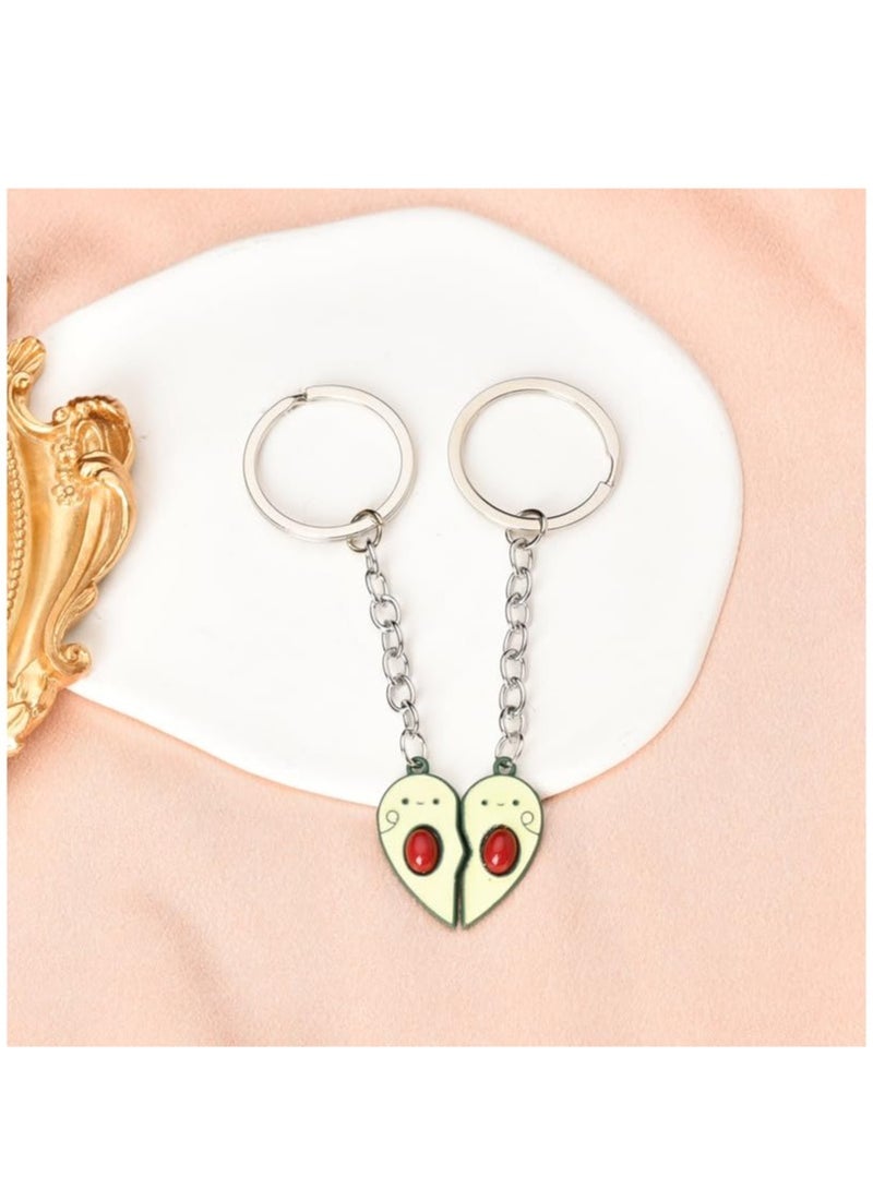 SOLARAE Friendship Keychian Gift for Best Friend Bff Couples Avocado Hamburg Keychain for Husband Wife Gifts - Image 4