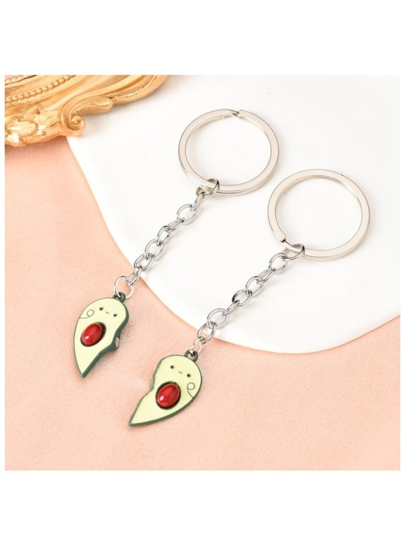 SOLARAE Friendship Keychian Gift for Best Friend Bff Couples Avocado Hamburg Keychain for Husband Wife Gifts - Image 3