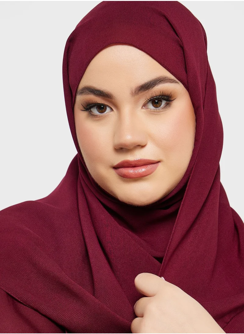 Khizana Plus size embroidered front layered abaya with sheila