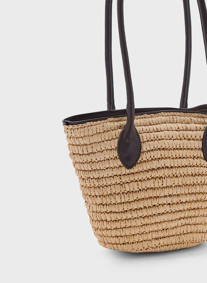 MANGO Fibre Basket Bag