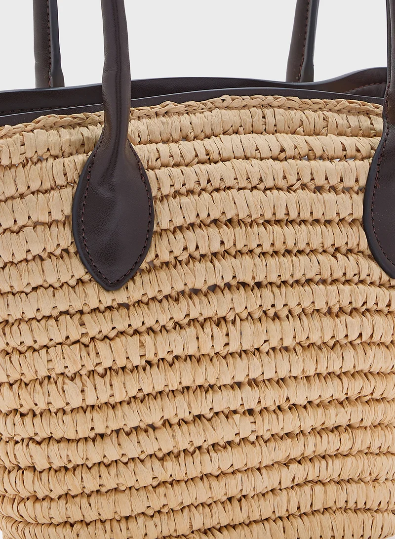 MANGO Fibre Basket Bag