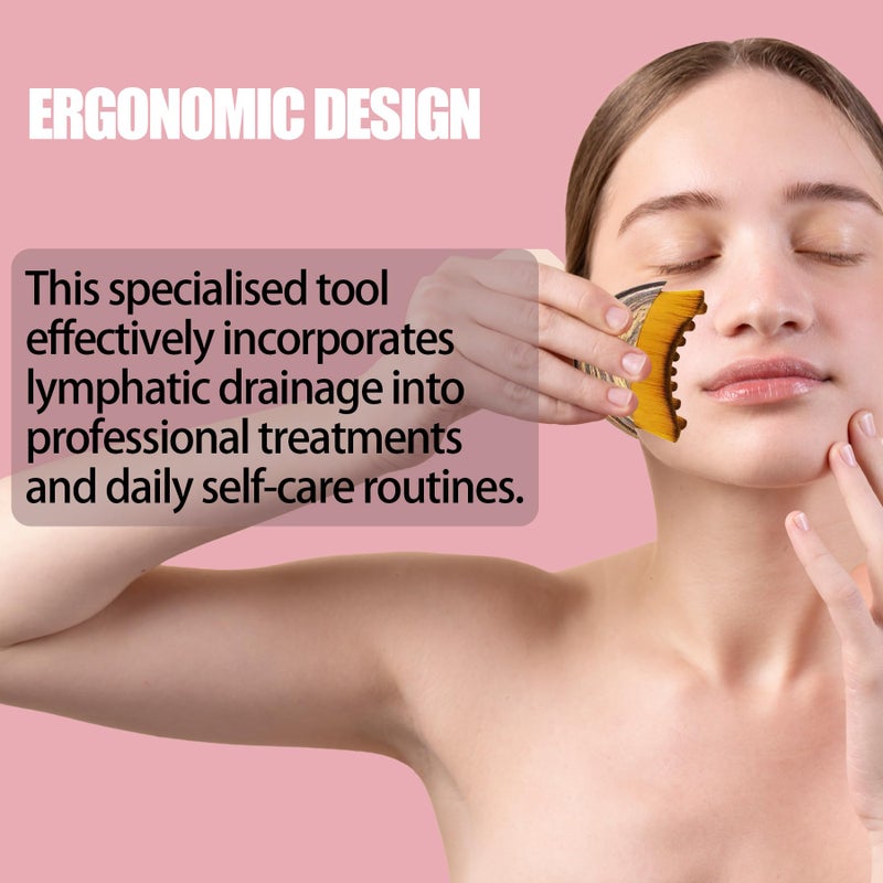 FLAHOLD Lymphatic Contour Face Brush Lymphatic Drainage Massager Double Chin Reducer Lymphatic Drainage Brush for Face Ergonomically Designed to Fit The Skin Precisely and Relieve Fatigue - Image 4