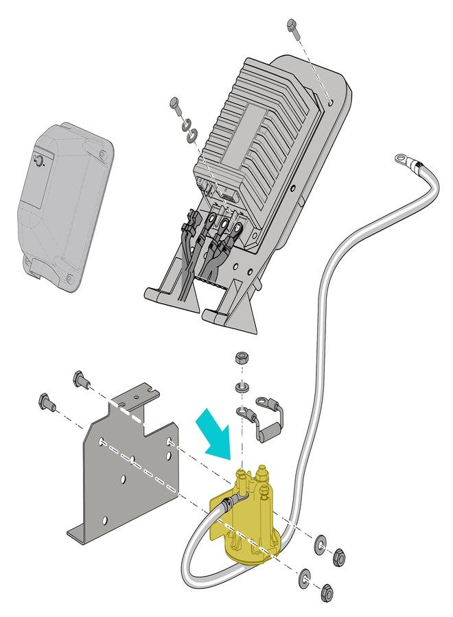 10 ال 0 ال ملف لولبي 48 فولت لعربة الجولف EZGO TXT موديل 2010 وما بعده وجميع مركبات MPT 800/1000 بجهد 48 فولت، رقم القطعة الأصلية 612711 - Image 3