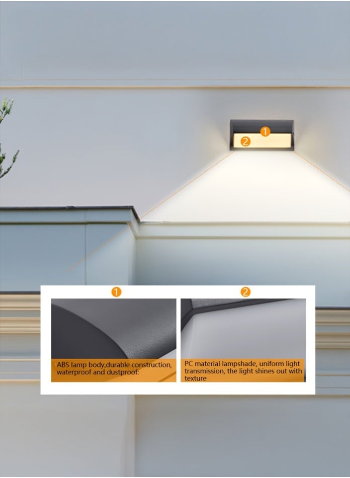 Vmax Modern LED Outdoor Wall Light, 18W Waterproof Exterior Wall Lamp with 3 Color Modes (3000K/4000K/6500K) | IP65 Weather Resistant, Rustproof, Bright 1920LM Wall Sconce for Porch, Garden, Garage & Home - Image 5