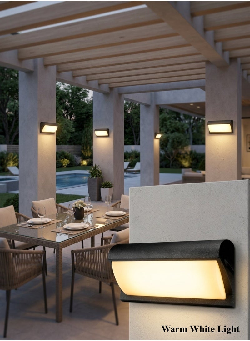 في ماكس مصباح حائط خارجي LED عصري، مقاوم للماء بقوة ١٨ واط، بثلاثة أوضاع ألوان (٣٠٠٠/٤٠٠٠/٦٥٠٠ كلفن) | مقاوم للعوامل الجوية IP65، مقاوم للصدأ، إضاءة ساطعة ١٩٢٠ لومن، مناسب للشرفة والحديقة والجراج والمنزل. - Image 1