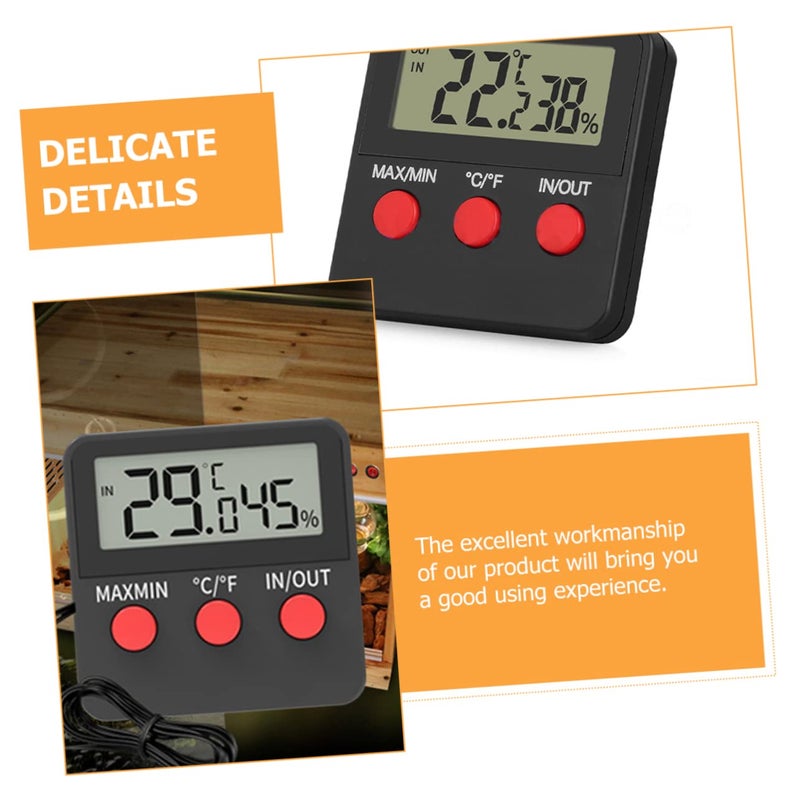 2Sets Digital Thermometer for Reptile Tank with Display Accurate Temperature and Humidity Monitoring Device for Indoor Use for Lizard and Egg Incubation - Image 3