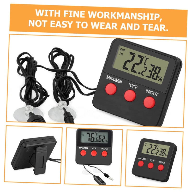 2Sets Digital Thermometer for Reptile Tank with Display Accurate Temperature and Humidity Monitoring Device for Indoor Use for Lizard and Egg Incubation - Image 2