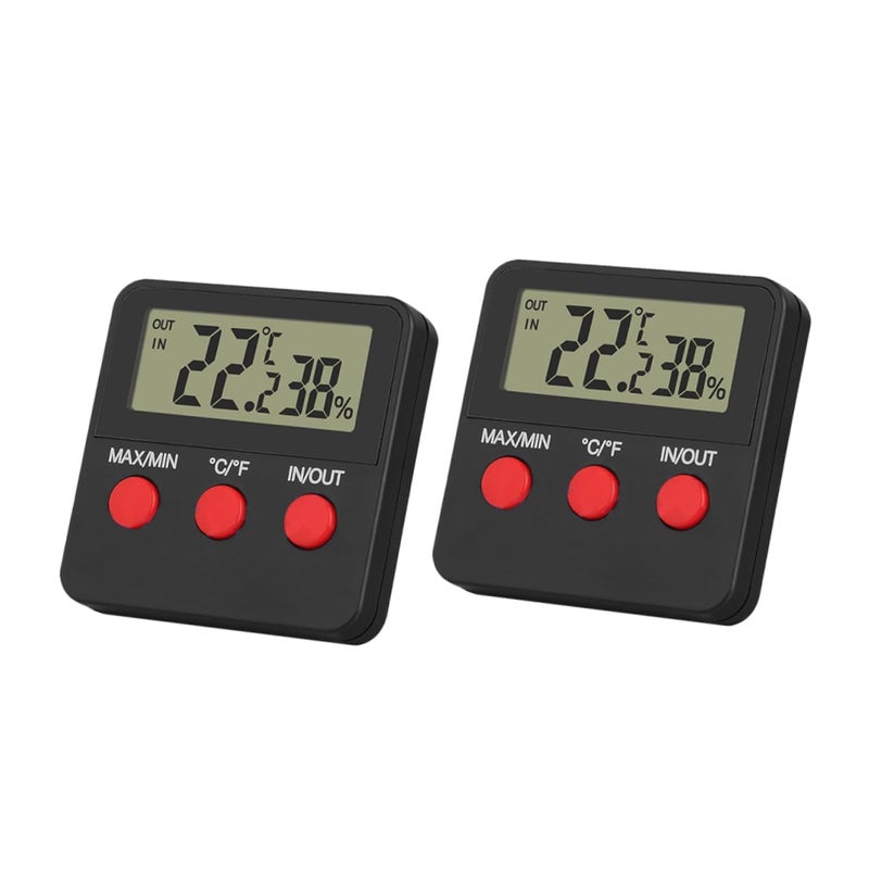 2Sets Digital Thermometer for Reptile Tank with Display Accurate Temperature and Humidity Monitoring Device for Indoor Use for Lizard and Egg Incubation - Image 1