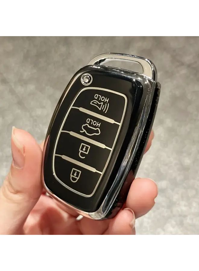 غطاء علبة مفتاح التحكم عن بعد للسيارة السوداء لسيارة Elantra وElantra GT وIoniq وSonata وTucson - Image 2