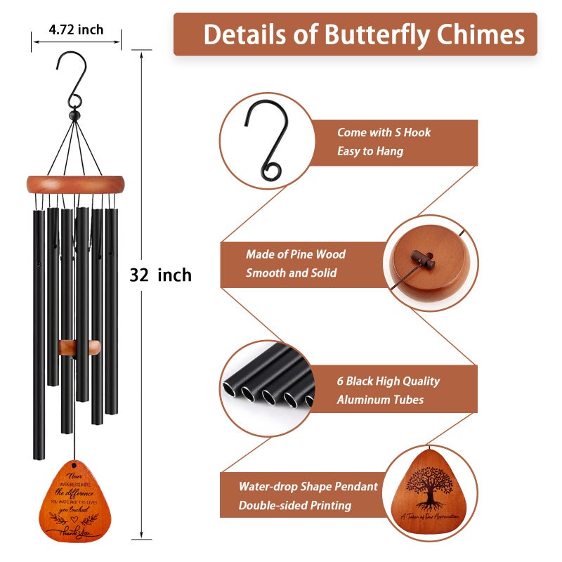 VENBEEL Thank You Gifts for Women Men, Thank You Wind Chimes Gifts, Appreciation Gift for Coworkers, Teacher, Boss, Nurse, Employee, Friend, Office, Pastor - Image 5