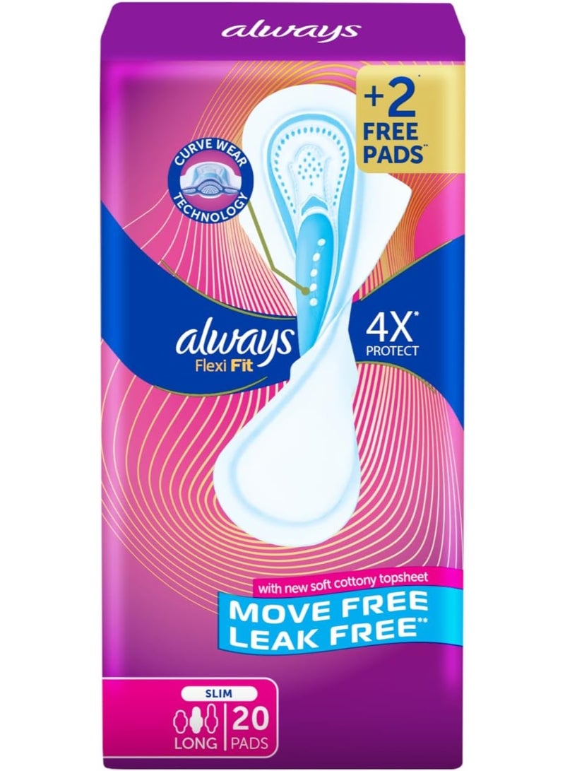 Always Flexifit Long Soft Pads, 20 Pads