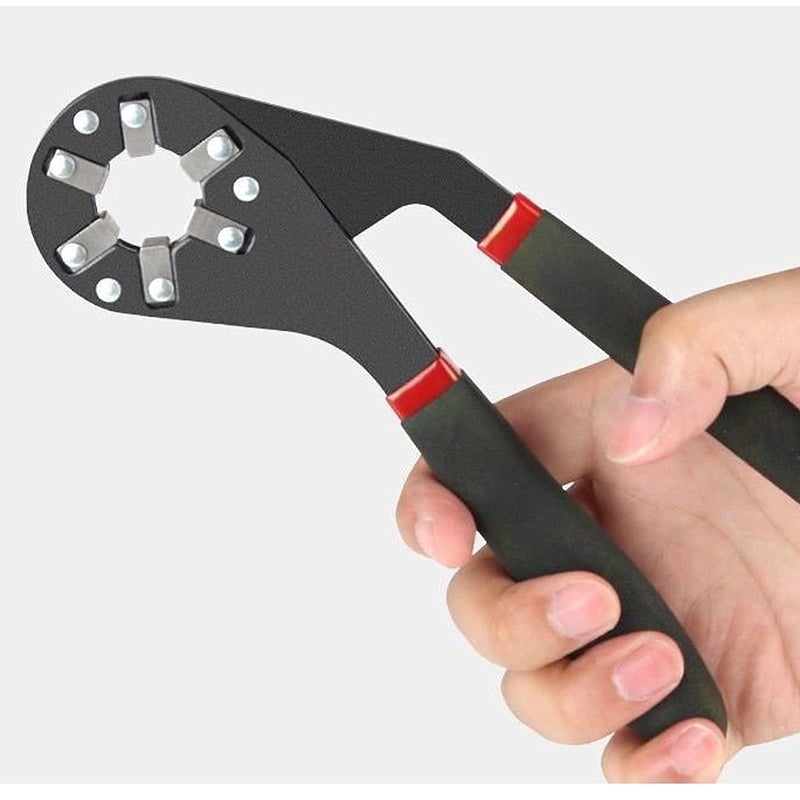 RuvAm MultiFunctional Magic Spanner Torque Adjustable Spanner Can Hold The Outer Hexagon 8inch HighCarbon Steel Hex Magic Wrench Pack of 1 - Image 1