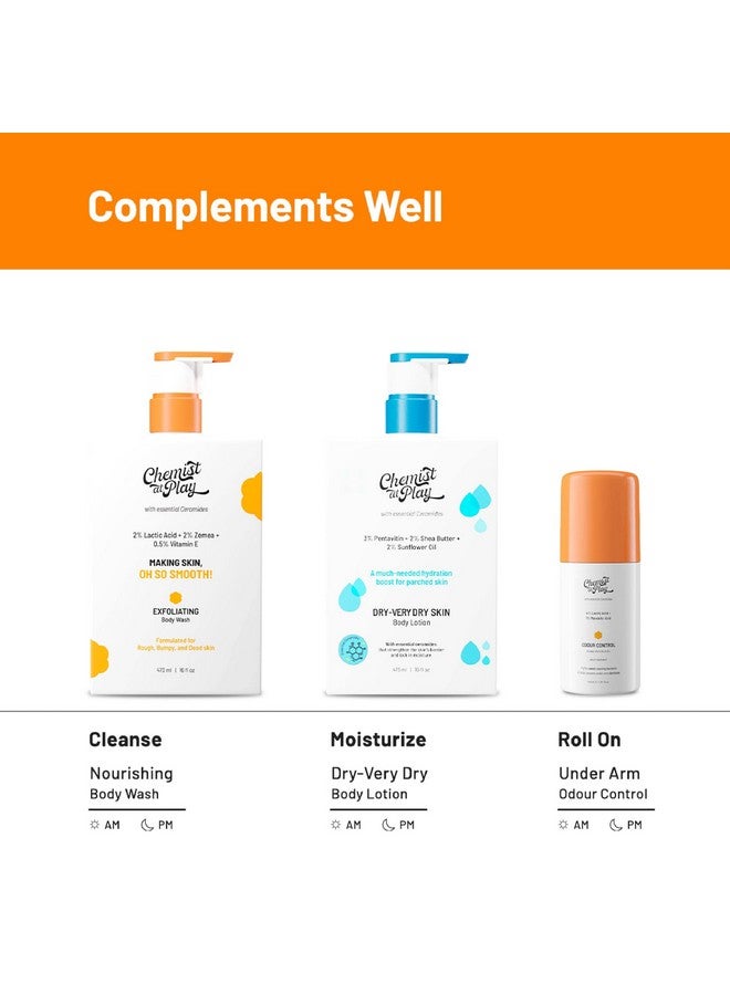 كيميست_أت_بلاي غسول الجسم المقشر من كيميست آت بلاي | للبشرة الجافة والخشنة والمتشققة والبشرة المائلة إلى الاحمرار مع حمض الساليسيليك بنسبة 1% وحمض اللاكتيك بنسبة 2% والسيراميد | للرجال والنساء | 236 مل + ليفة - Image 5