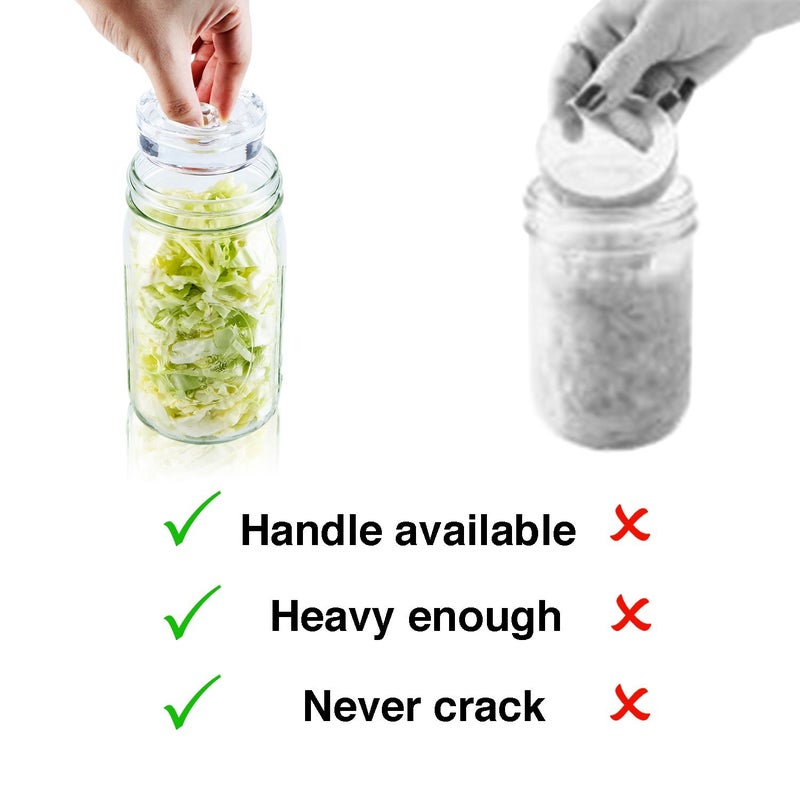 SOLIGT 4-Pack of Fermentation Glass Weights with Easy Grip Handle for Wide Mouth Mason Jars - Image 5