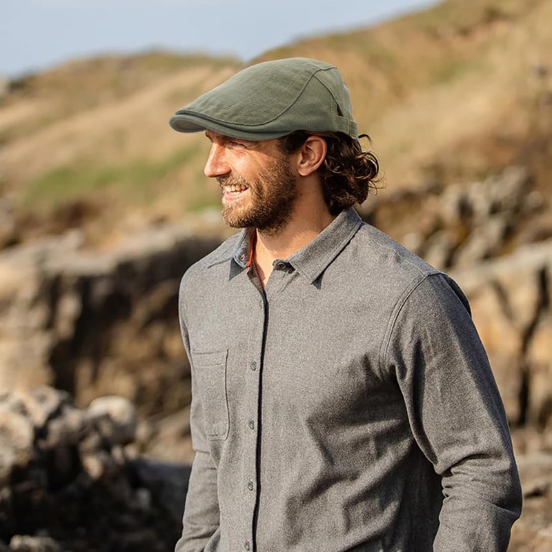 Xinveen Newsboy Hats for Men Flat Cap Cotton Adjustable Breathable Irish Cabbie Ivy Driving Hunting Hat Olive Green - Image 2