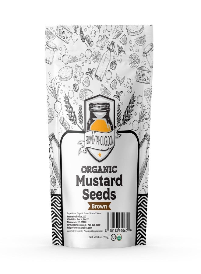 Fermentaholics Organic Brown Mustard Seeds, 8 oz - Whole Seed, Bold, Spicy Flavor for Fermentation, Pickling, Curries & Spice Blends - Certified Organic & Kosher - Image 1