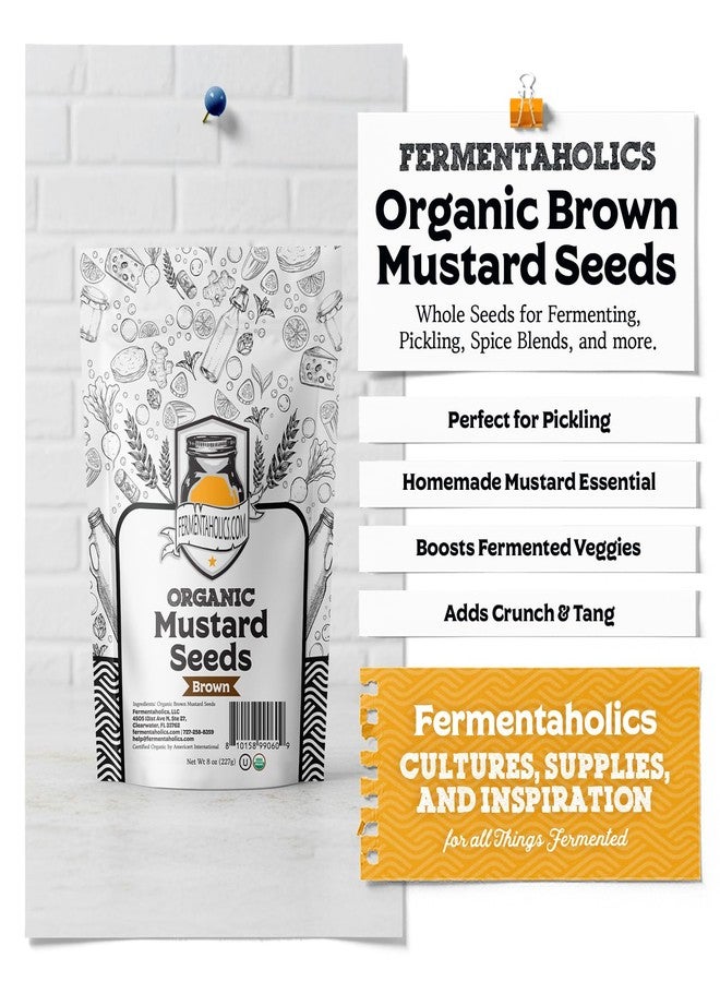 Fermentaholics Organic Brown Mustard Seeds, 8 oz - Whole Seed, Bold, Spicy Flavor for Fermentation, Pickling, Curries & Spice Blends - Certified Organic & Kosher - Image 2