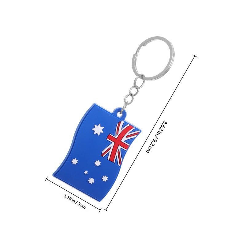 5Pcs Australian Flag Key Chain Cute Pvc Keyring Country Flag Pendant Accessory For Backpack Handbag Decor - Image 2