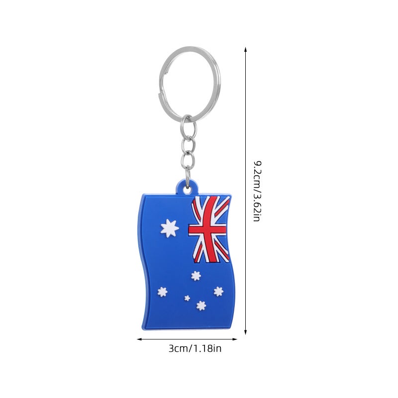 5Pcs Australian Flag Key Chain Cute Pvc Keyring Country Flag Pendant Accessory For Backpack Handbag Decor - Image 3