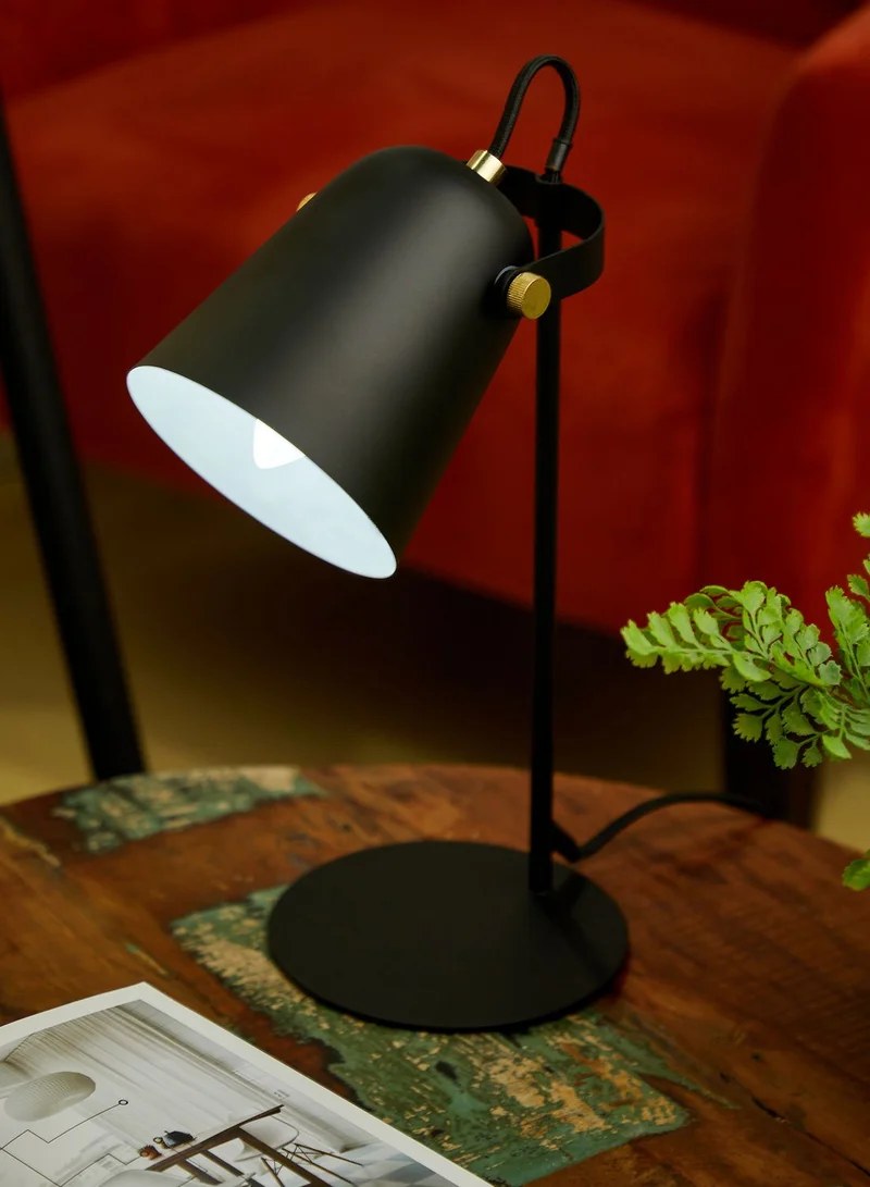 Leitmotiv Steady Matte Black Steel Table Lamp
