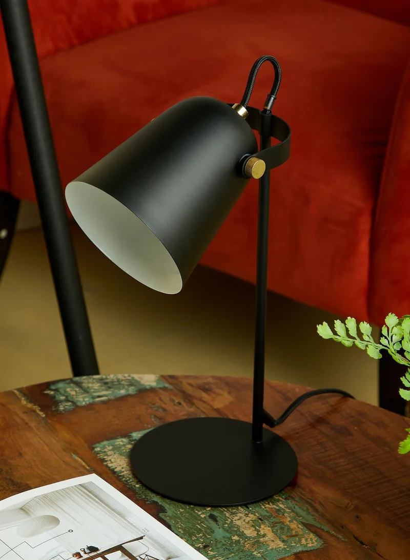 Leitmotiv Steady Matte Black Steel Table Lamp