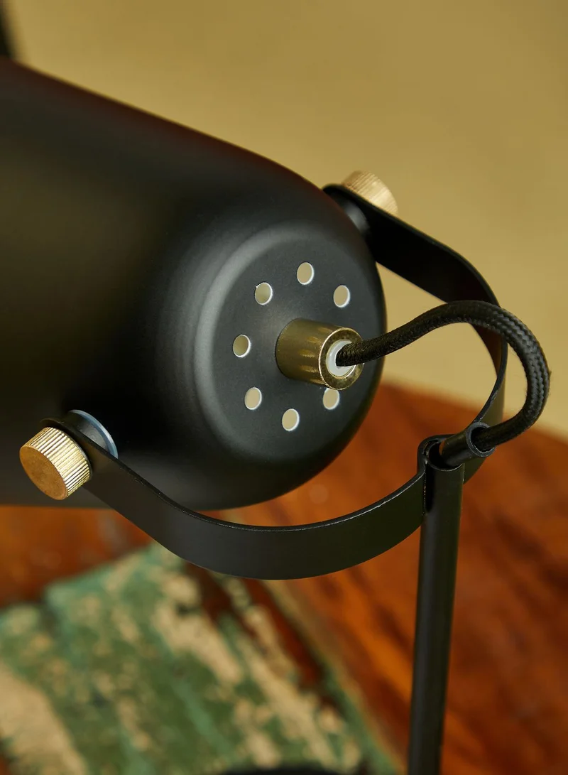 Leitmotiv Steady Matte Black Steel Table Lamp