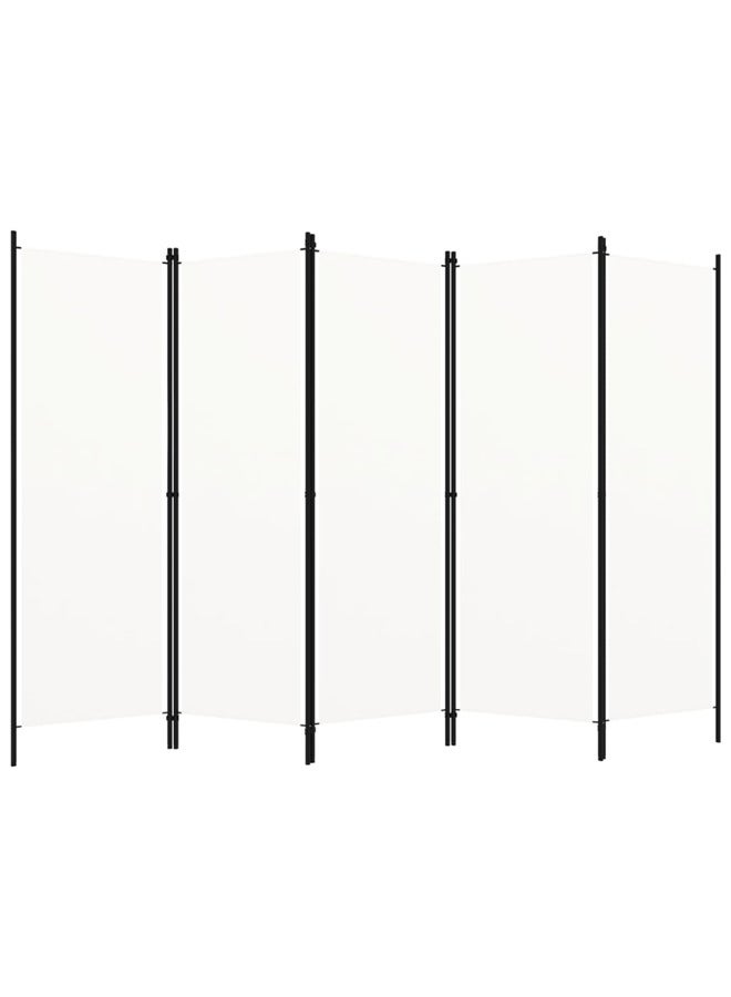 vidaxl 5-Panel Room Divider White 250x180 cm 320723 - Image 1