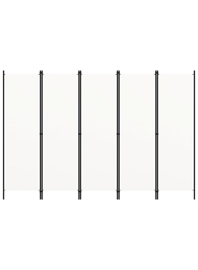 vidaxl 5-Panel Room Divider White 250x180 cm 320723 - Image 3