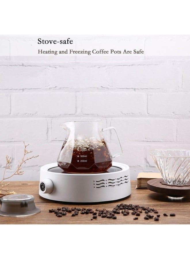 BIGTHREE Pour Over Coffee Maker Set, 600ml Glass Coffee Pot, Glass Coffee Dripper with Wood Stand Drippe, Portable Coffee Dripper Brewer for Home Cafe Restaurant Camping(with 100 pcs Paper Filter) - Image 3