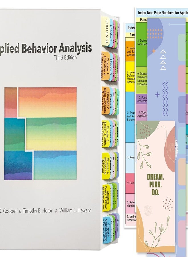 Ubenic Index Tabs for Applied Behavior Analysis Cooper 3rd Edition, Complete Book Tabs Set (Book not Included), 60 Color-Coded Tabs for Every Chapter, Laminated & Waterproof & Repositionable - Image 1